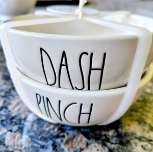 NEW Rae Dunn "PINCH" & "DASH" Small Ceramic Mixing Spice Bowls Set 2-Piece NWT 2